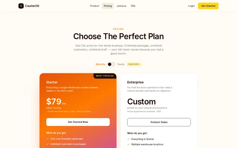 Pricing and Stripe checkout entry
