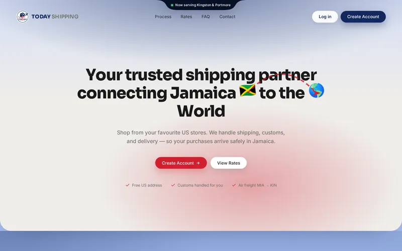 A real tenant: TODAY Shipping on its own subdomain